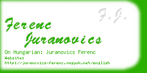 ferenc juranovics business card